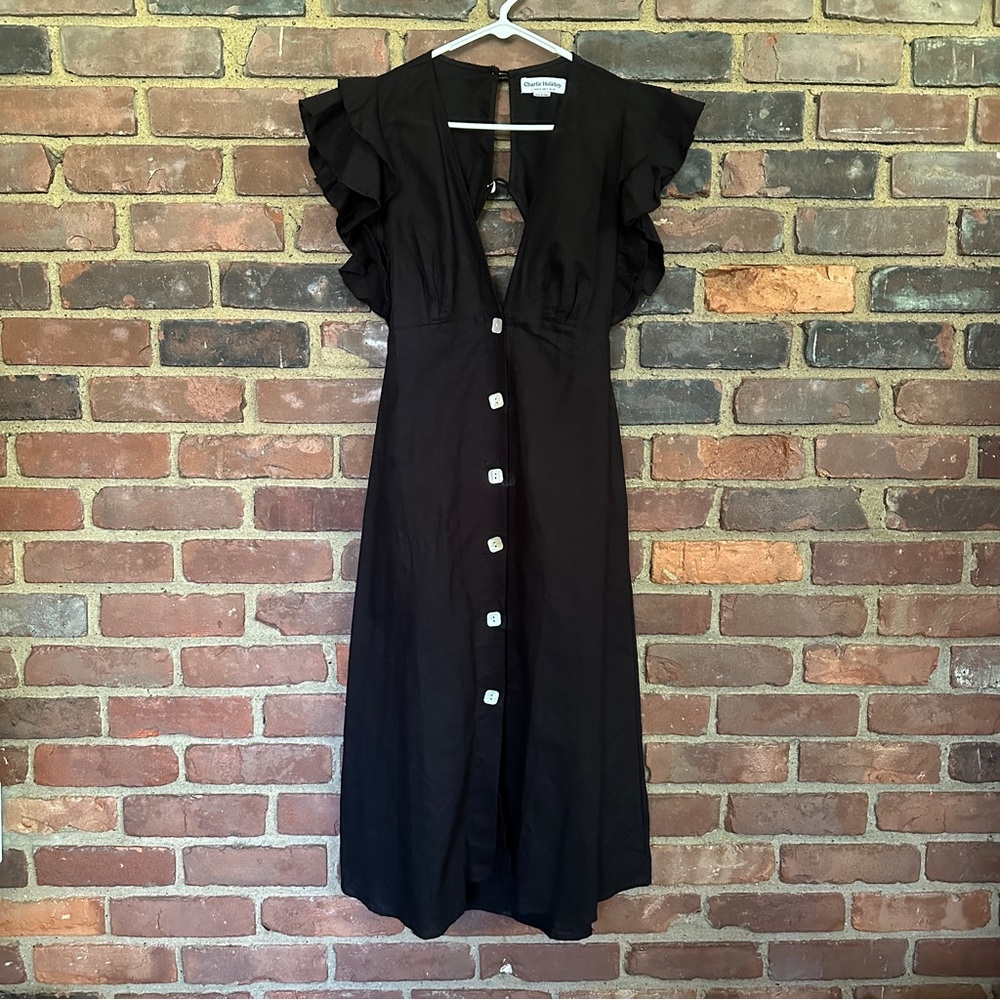 Anthropologie CHARLIE HOLIDAY Ruffled Cover-Up Midi Dress